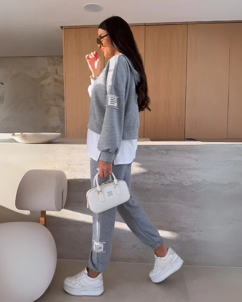 Women's Comfy Hooded Sweatsuit Set – Gabi – Gray