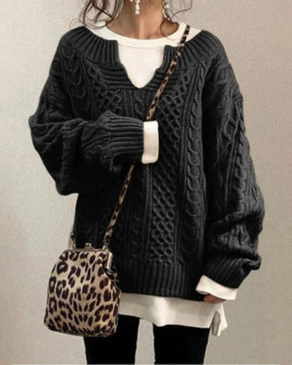 Women's Oversized Knit Sweater – Callie – Black