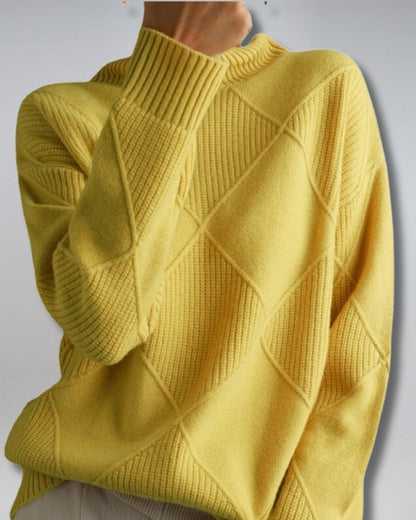 Women's Elegant Knit Turtleneck Sweater – Ana – Yellow
