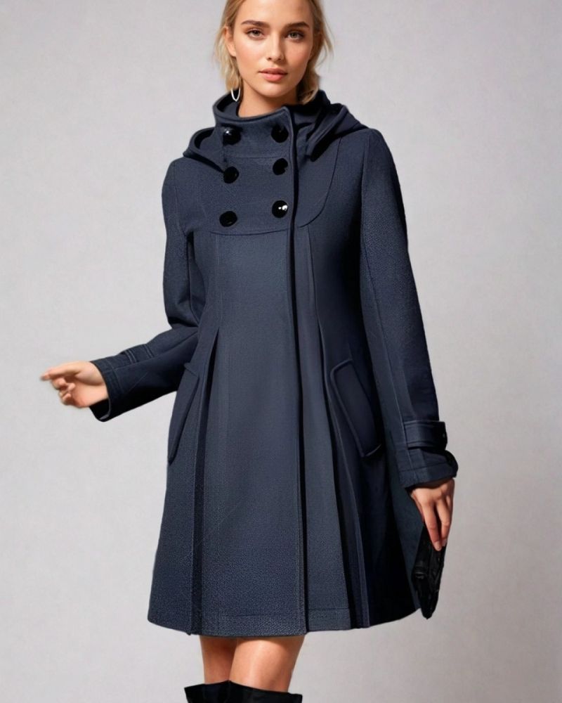 Women's Fitted Hooded Coat – Elaine – Black