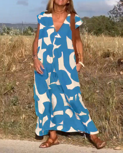 Printed V-Neck Dress – Hero – view 9