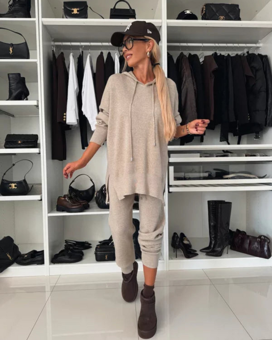 Women's Comfy Hooded Set – Heloisa – Apricot