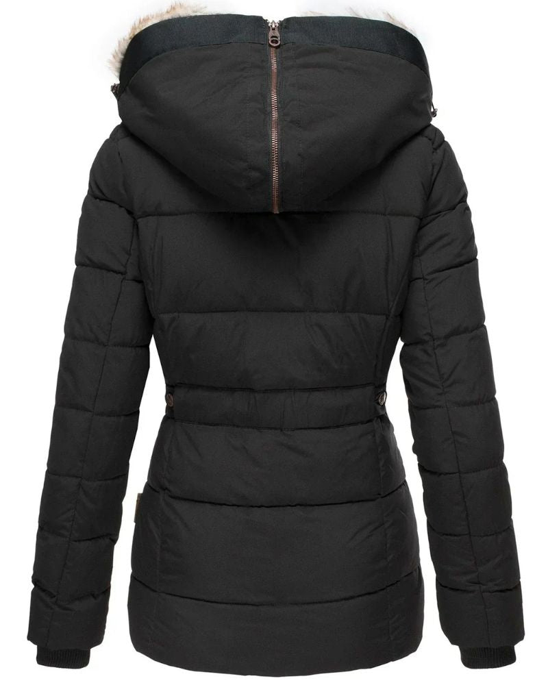 Women's Puffer Jacket with Fur-Lined Hood – Liena – view 2