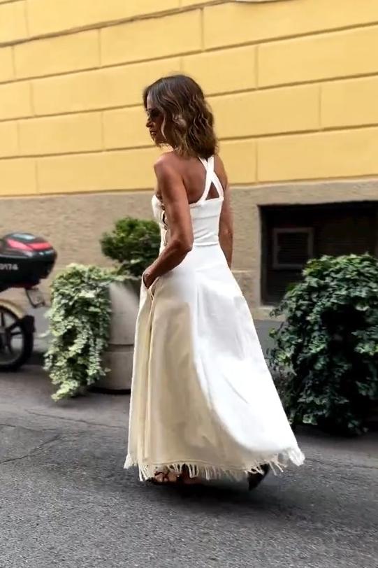Women's White Boho Maxi Dress with Fringe and Pockets – Margaux – view 6