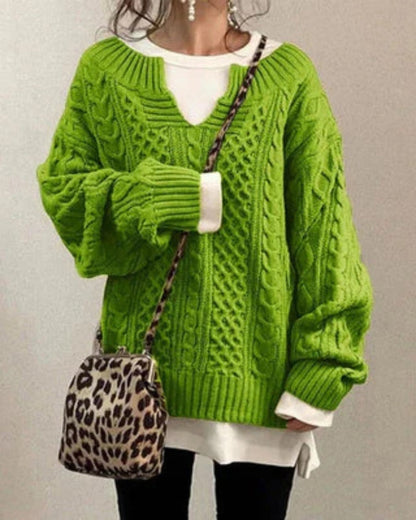 Women's Oversized Knit Sweater – Callie – Green