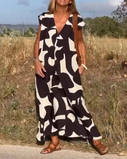 Printed V-Neck Dress – Hero – view 5