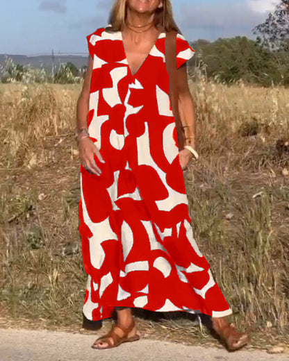Printed V-Neck Dress – Hero – view 10