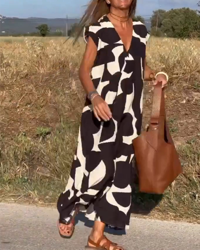 Printed V-Neck Dress – Hero – view 6