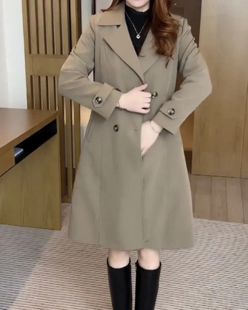 Women's Straight-Cut Lapel Overcoat – Nadia – view 4