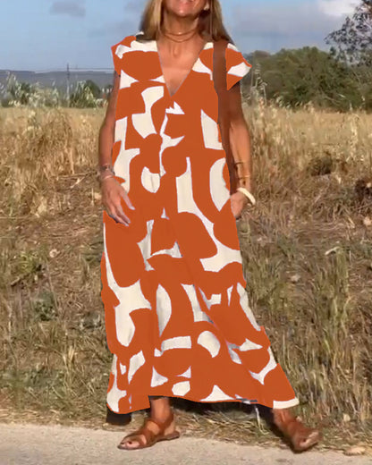 Printed V-Neck Dress – Hero – view 12