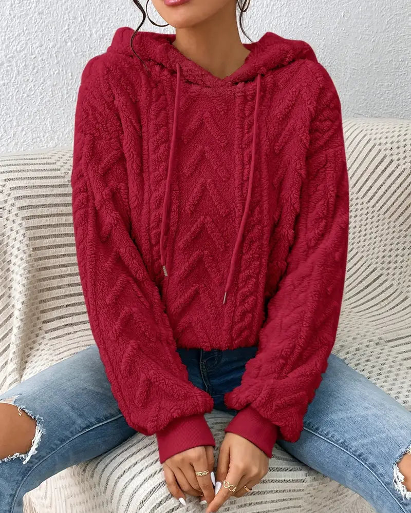 Women's Sherpa Hooded Sweatshirt – Bia – Wine