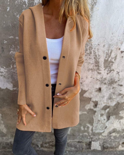 Women's Longline Hooded Coat – Nora – Brown