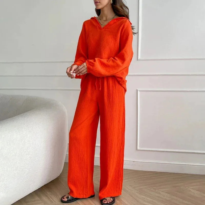 Women's Linen Two-Piece Set – Susannah – Red