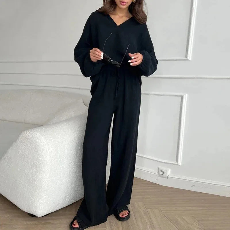 Women's Linen Two-Piece Set – Susannah – Black