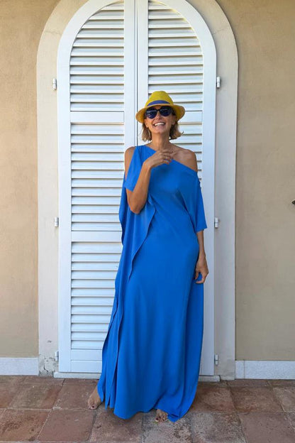 Lightweight Asymmetric Dress with Belt – Leia – view 7