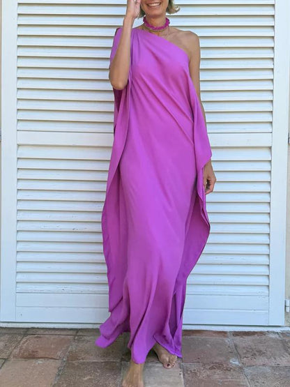 Lightweight Asymmetric Dress with Belt – Leia – view 8