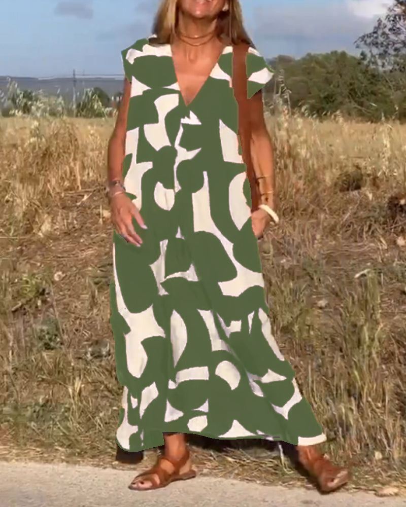 Printed V-Neck Dress – Hero – view 8