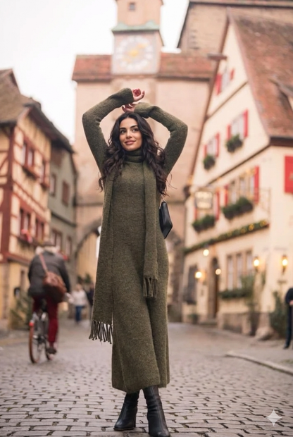 Women's Long Wool Dress – Julie – view 7