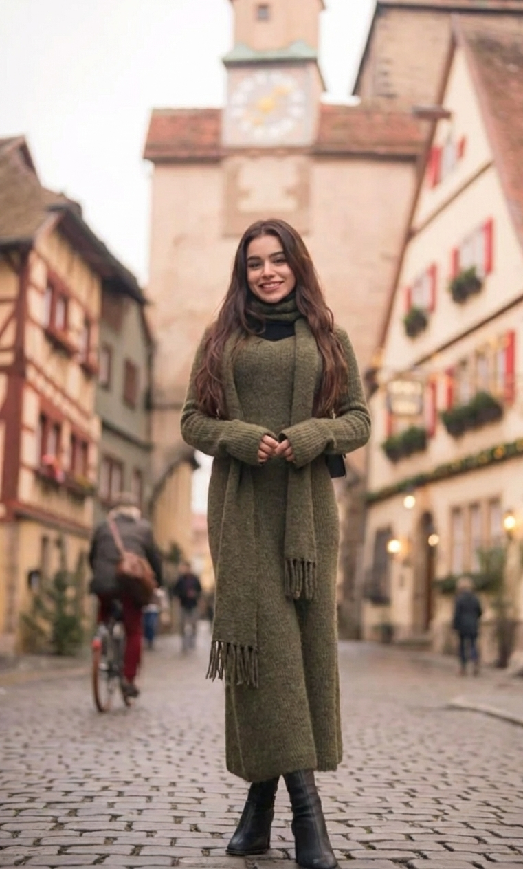 Women's Long Wool Dress – Julie – view 5