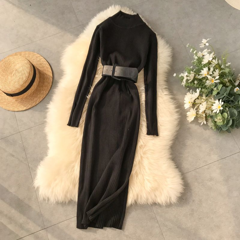 Women's Turtleneck Dress – Cintia – Black
