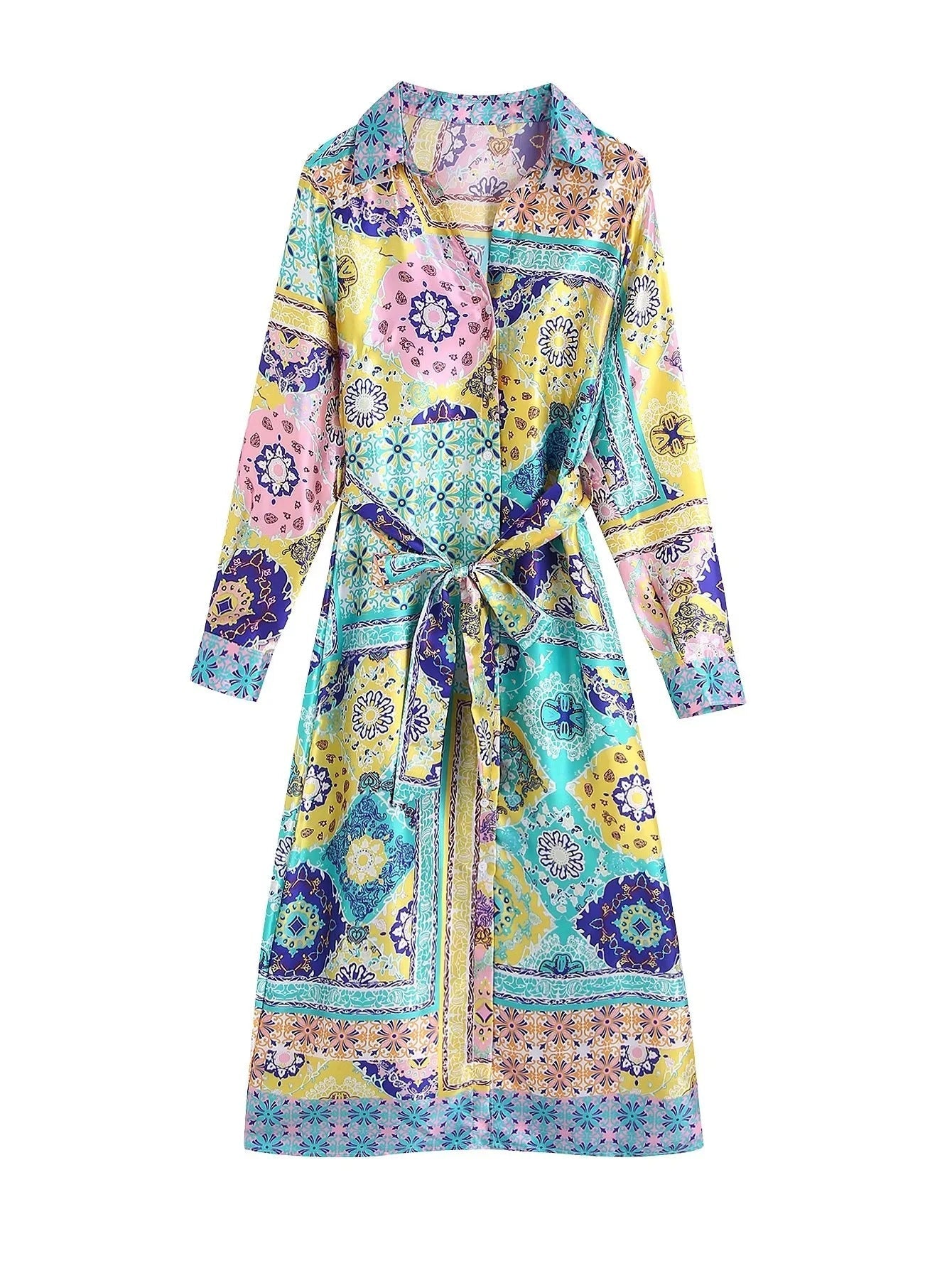 Women's Long-Sleeve Dress – Una – Blue