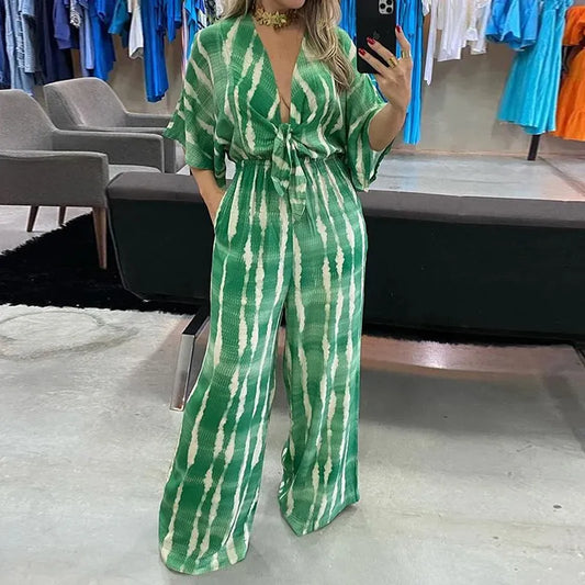 Women's Tailored Wide-Leg Jumpsuit – Nikita – Green