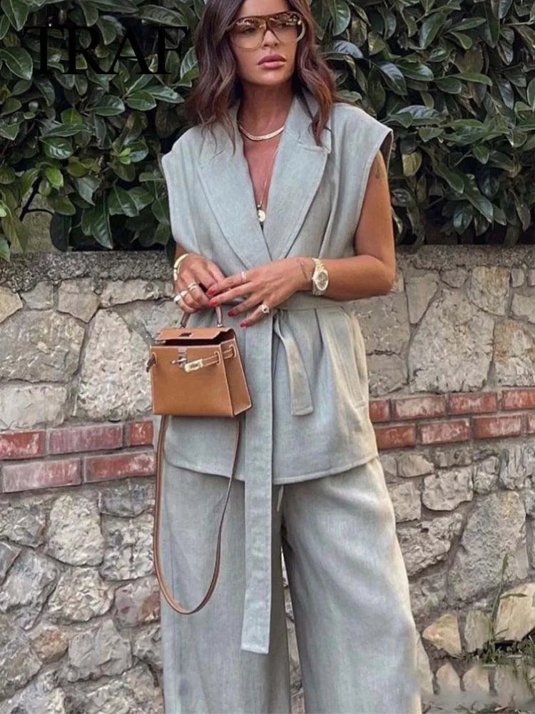 Women's Longline Tailored Vest Set – Noelle