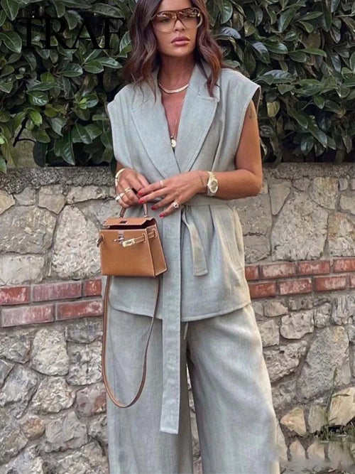 Women's Longline Tailored Vest Set – Noelle