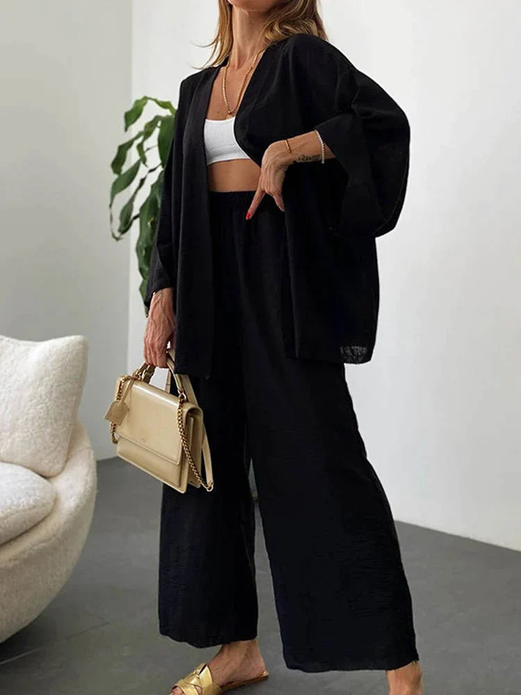 Women's Comfy Kimono and Pants Set – Jenna – view 2