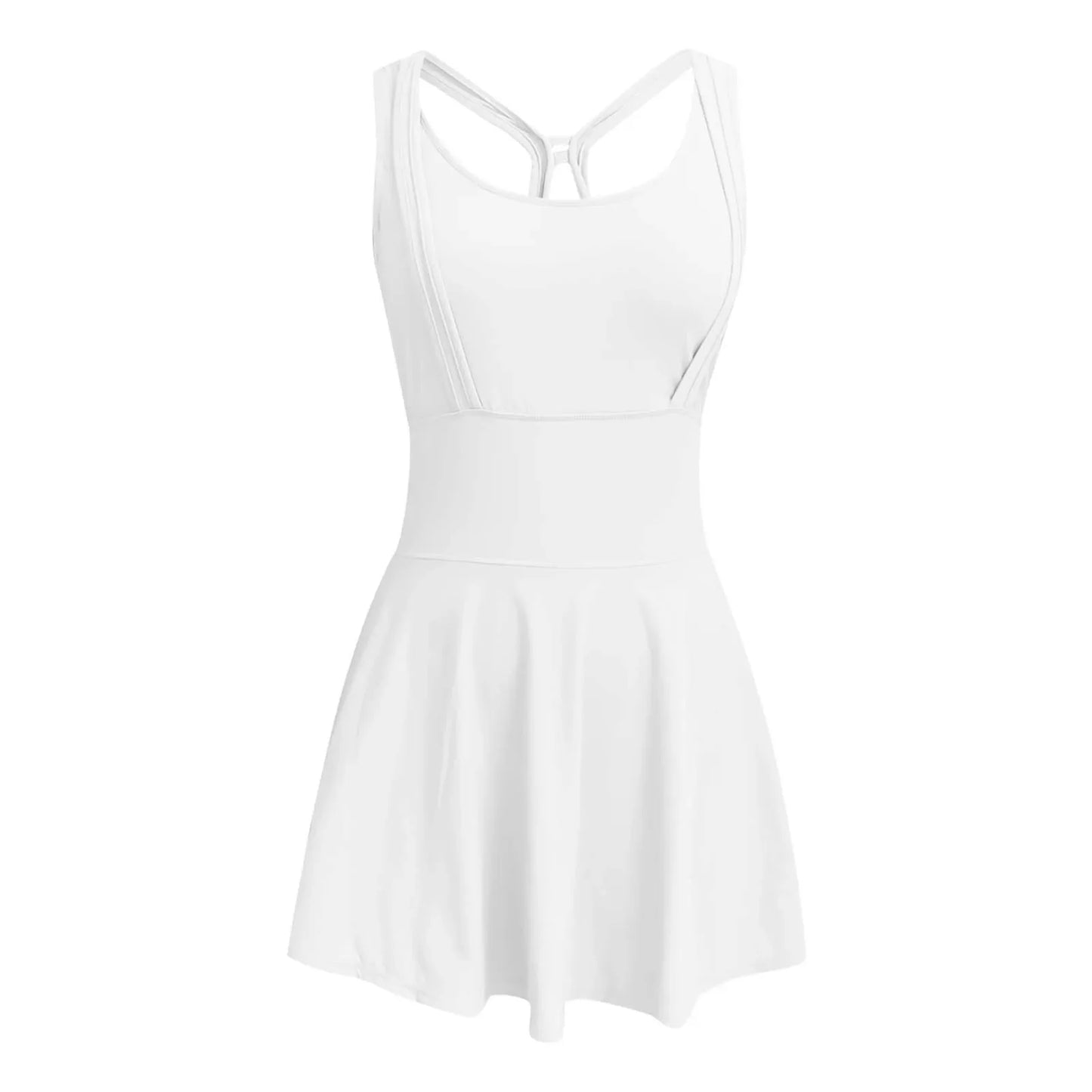 Tank Dress with Built-In Shorts – Willow – White