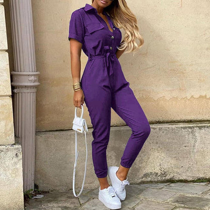 Women's Bomber-Style Jumpsuit – Evelyn – Purple