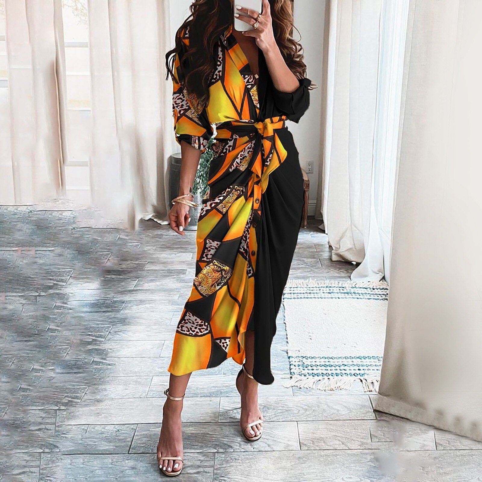 Women's Satin Dress – Ashley – Yellow