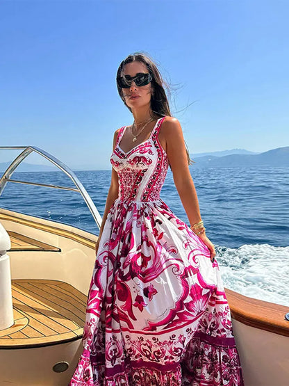 Women's Long Printed Dress – Kai – view 4