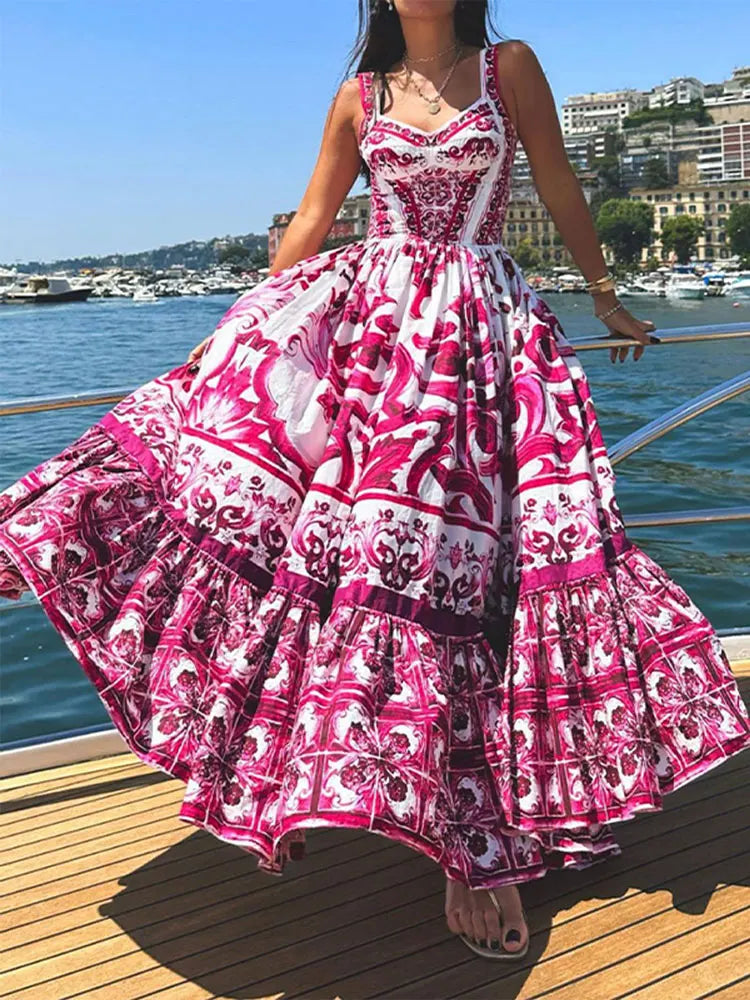 Women's Long Printed Dress – Kai – view 3