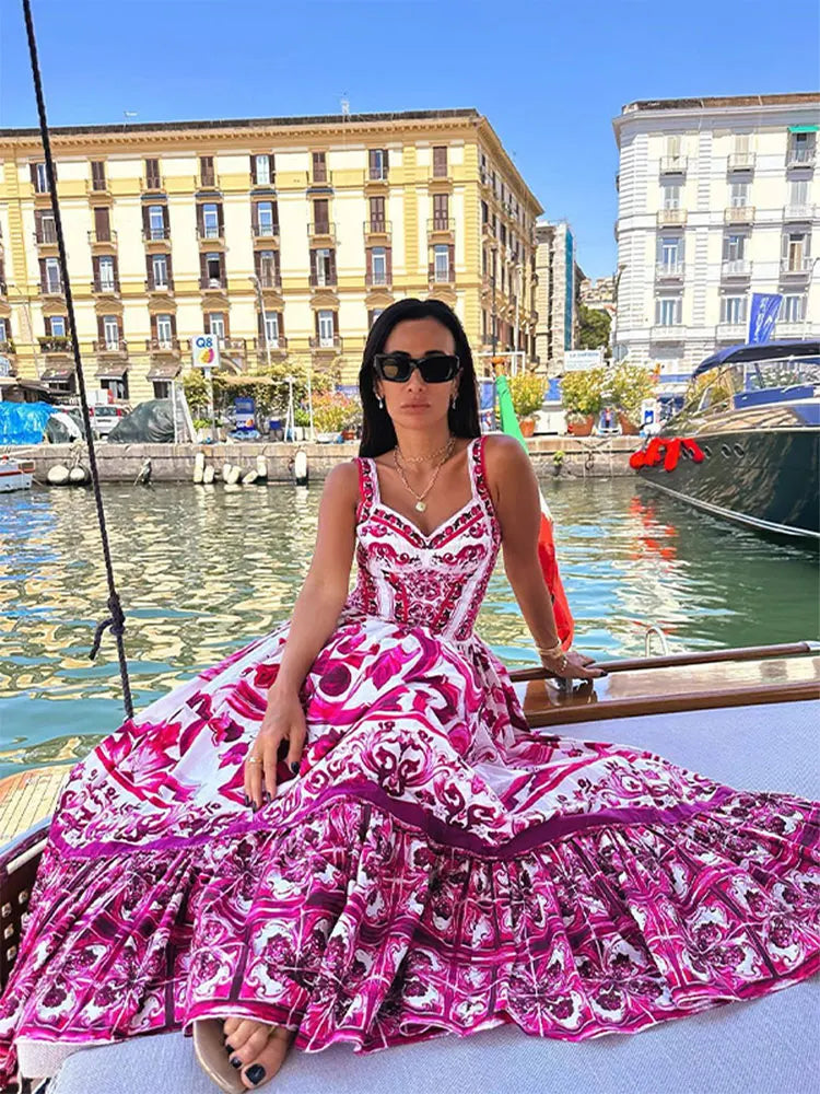 Women's Long Printed Dress – Kai – view 2