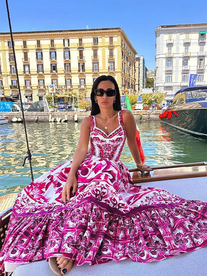 Women's Long Printed Dress – Kai – view 2