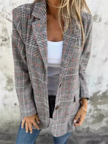 Women's Long Plaid Button Coat – Tallulah – view 2
