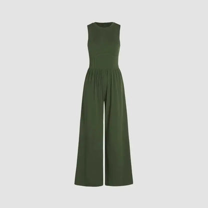 Women's High-Waist Jumpsuit – Summer – Green