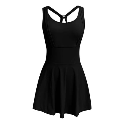 Tank Dress with Built-In Shorts – Willow – Black