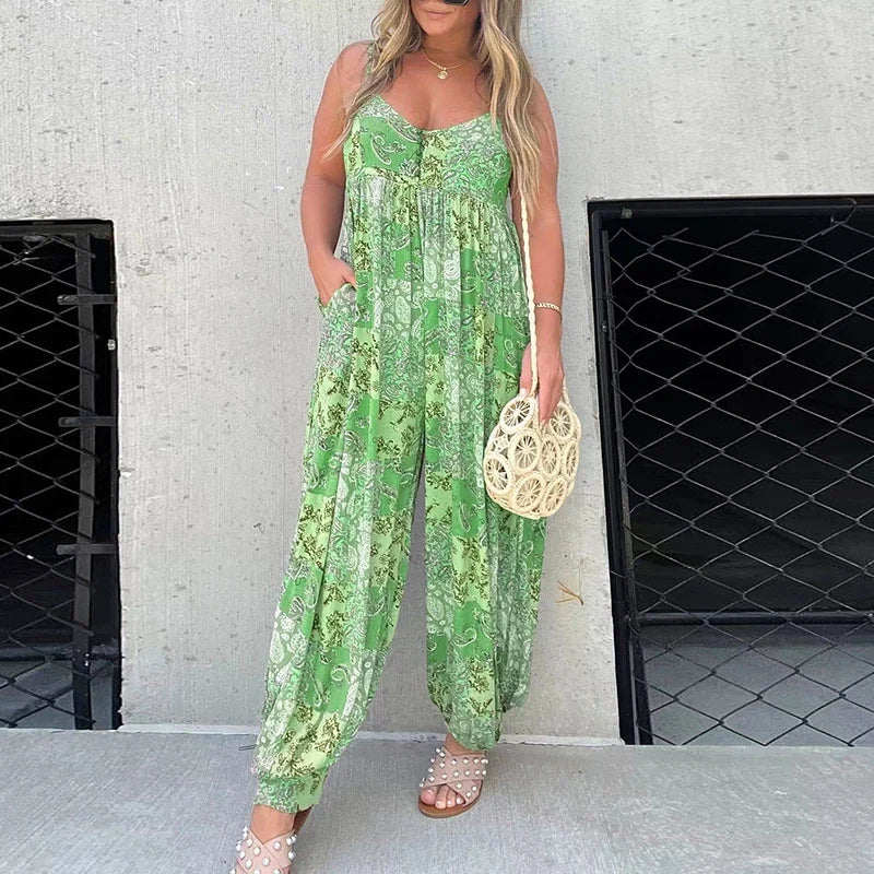 Women's Vintage Tank Jumpsuit – Bernadette – Green