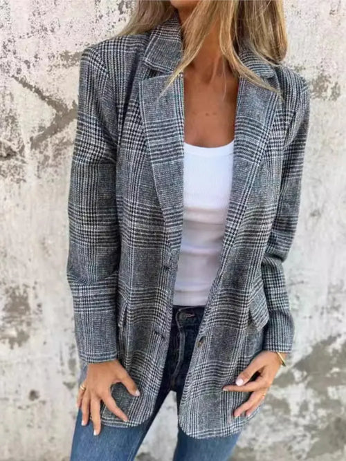 Women's Long Plaid Button Coat – Tallulah