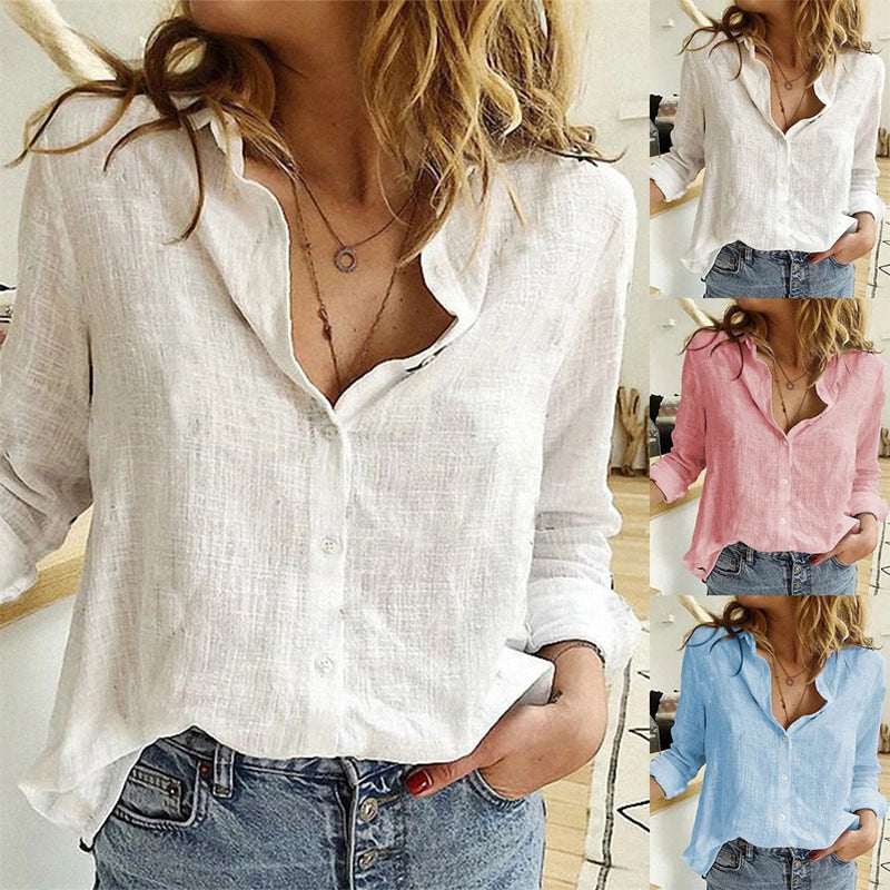 Women's Linen Button-Down Shirt – Bella – view 2