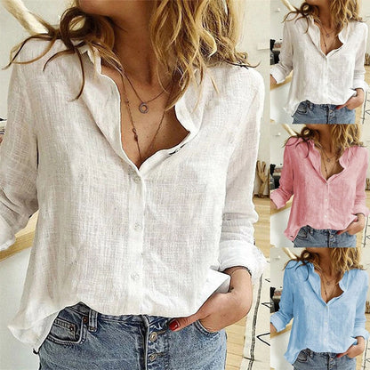 Women's Linen Button-Down Shirt – Bella – view 2