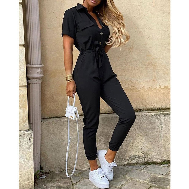 Women's Bomber-Style Jumpsuit – Evelyn – Black
