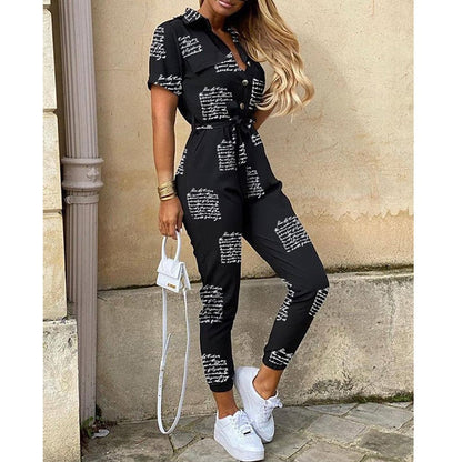 Women's Bomber-Style Jumpsuit – Evelyn – Black / White