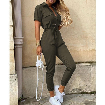Women's Bomber-Style Jumpsuit – Evelyn – Green