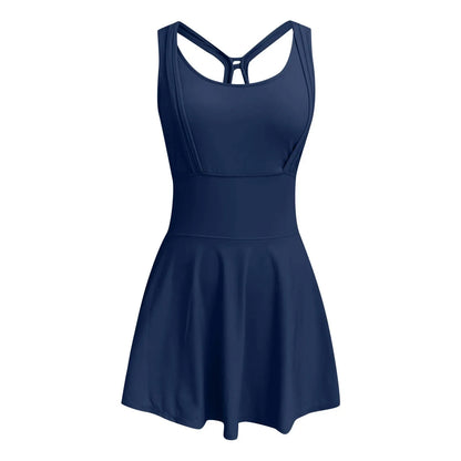 Tank Dress with Built-In Shorts – Willow – Navy