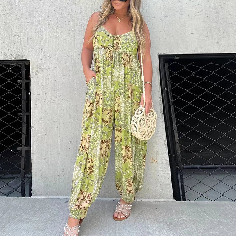 Women's Vintage Tank Jumpsuit – Bernadette – Emerald