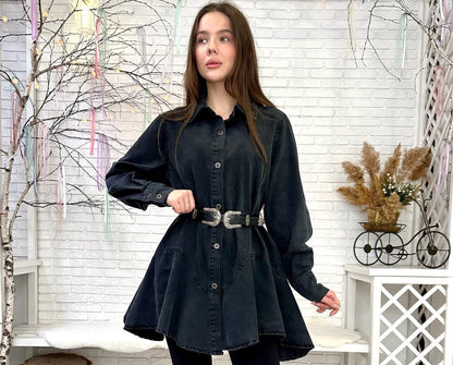 Women's Denim Dress – Kendi – Dark Blue