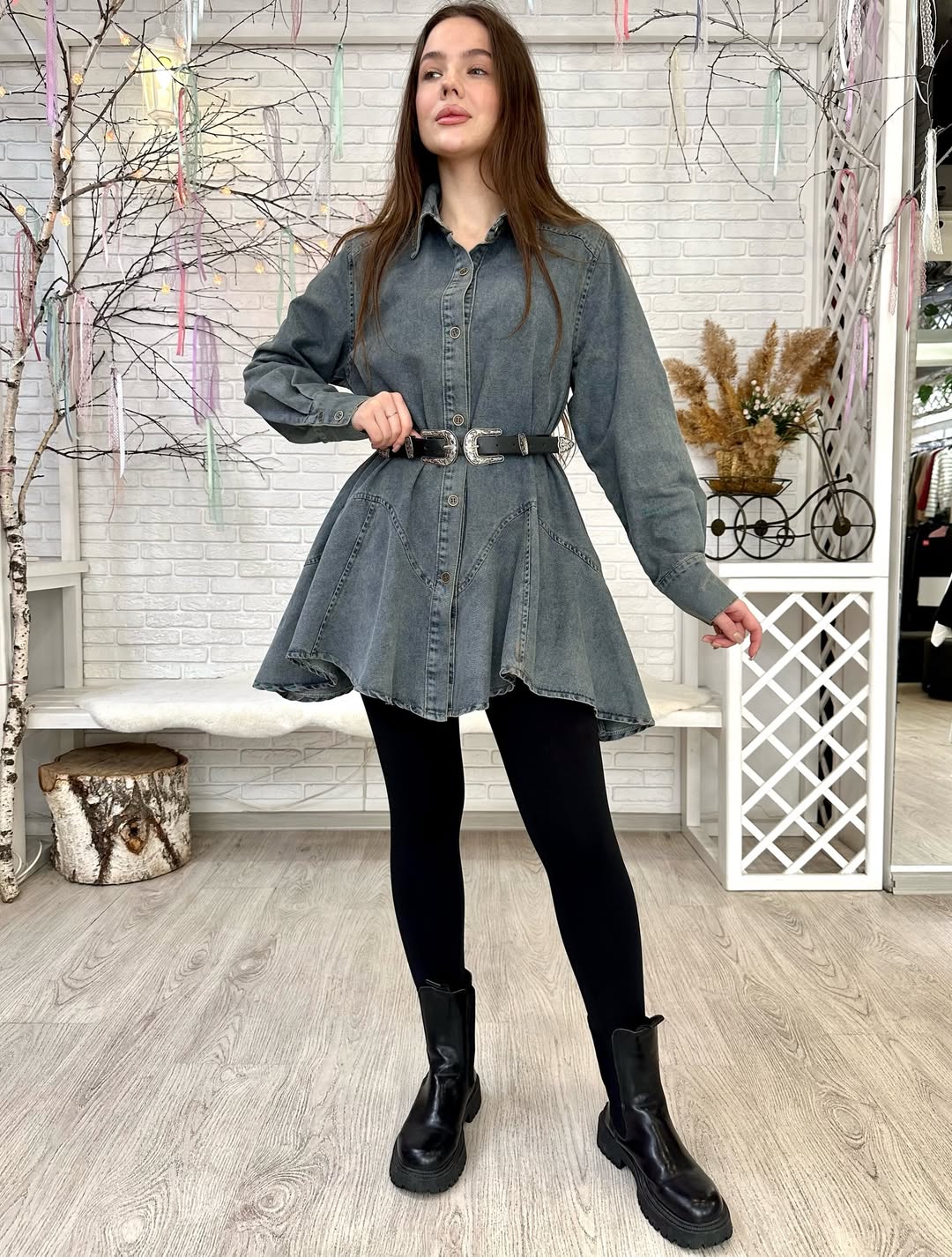 Women's Denim Dress – Kendi – view 8